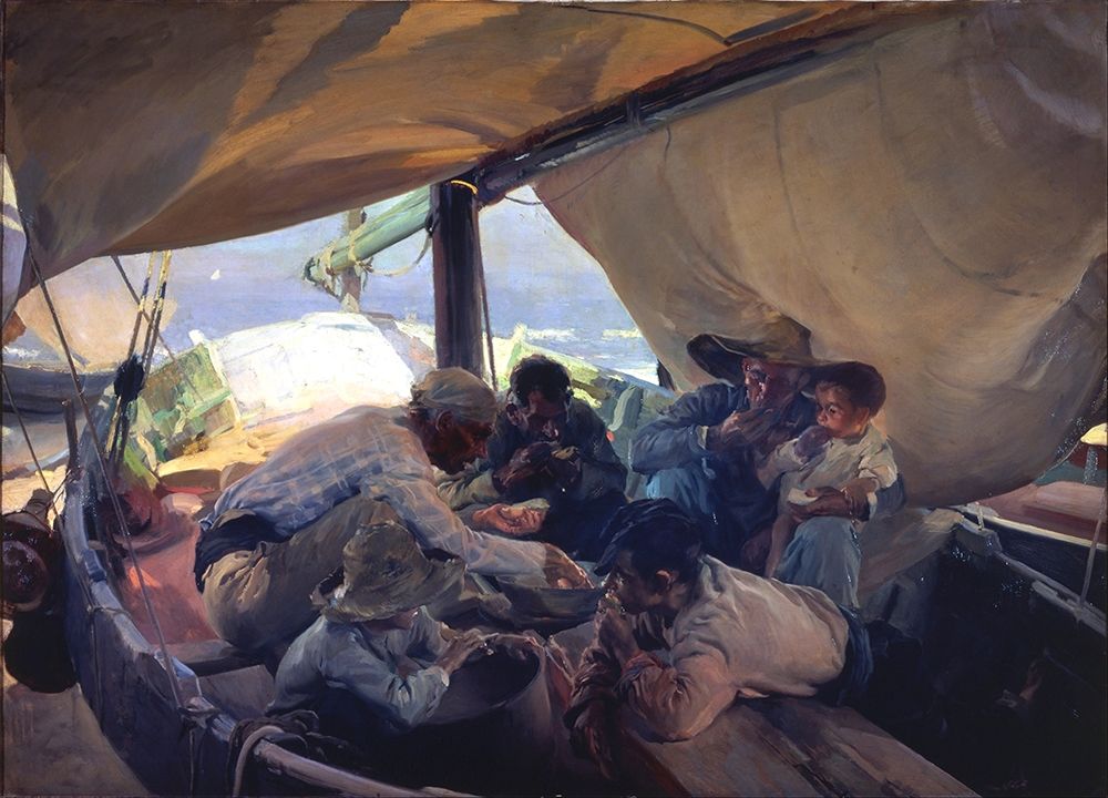 Lunch on the boat art print by Joaquin Sorolla for $57.95 CAD