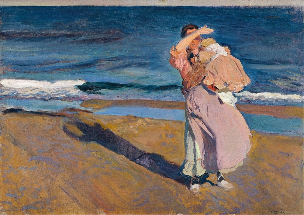 Fisherwomen with her son art print by Joaquin Sorolla for $57.95 CAD