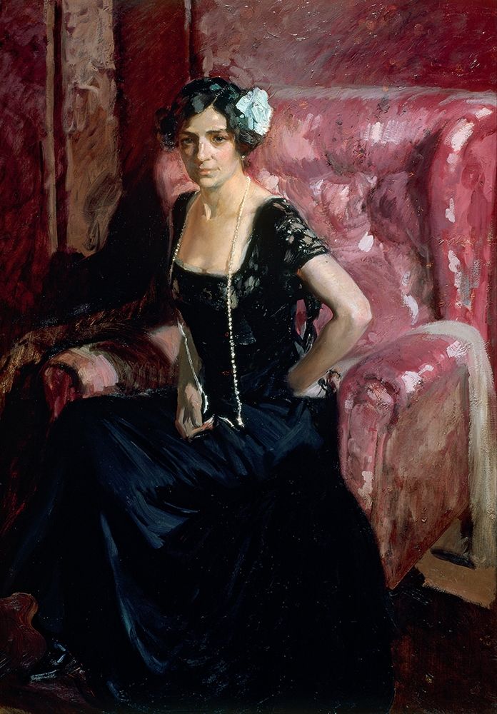 Clotilde in evening dress art print by Joaquin Sorolla for $57.95 CAD