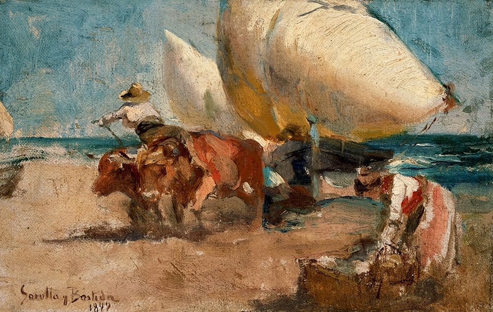 Beach scene art print by Joaquin Sorolla for $57.95 CAD