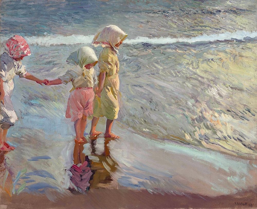 The three sisters on the beach art print by Joaquin Sorolla for $57.95 CAD