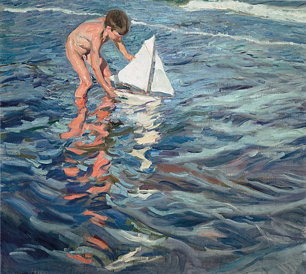 The Little Sailing Boat art print by Joaquin Sorolla for $57.95 CAD