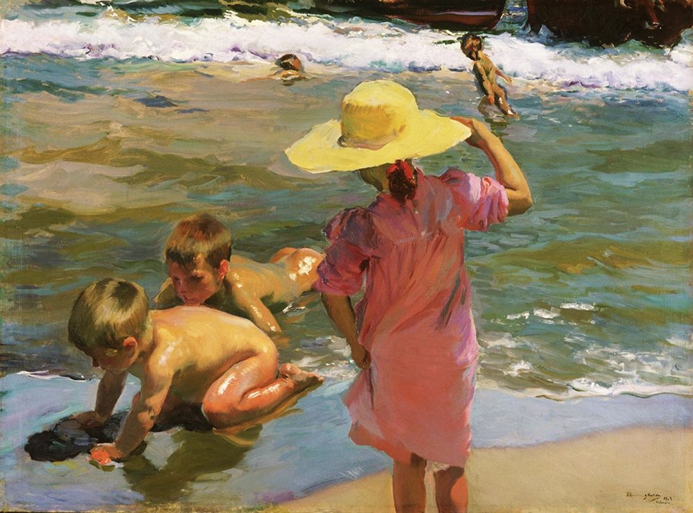 Children at the Seashore art print by Joaquin Sorolla for $57.95 CAD