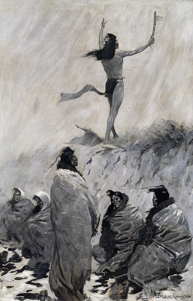 The Fire Eater Raised His Arms to the Thunder Bird art print by Frederic Remington for $57.95 CAD