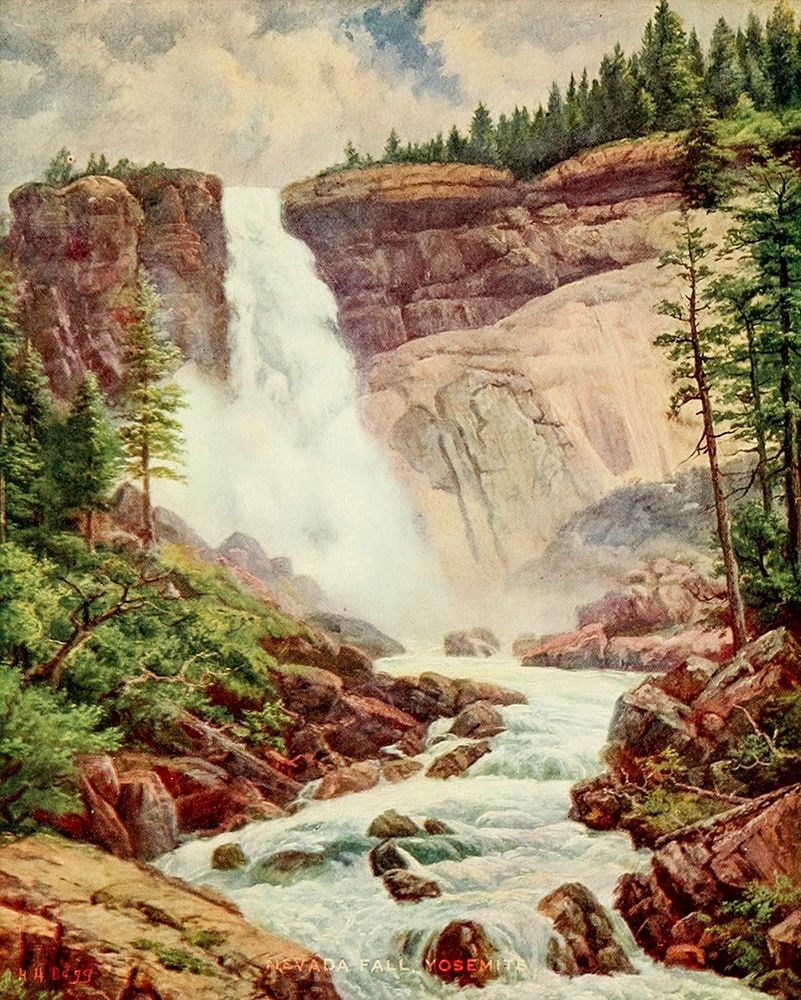 Nevada Fall-Yosemite from On Sunset Highways 1921 art print by Henry Bagg for $57.95 CAD