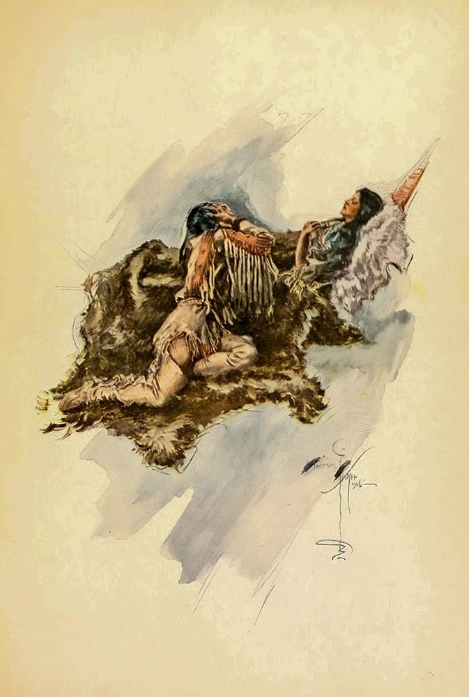 Indian Woman from The Song of Hiawatha 1906 art print by Harrison Fisher for $57.95 CAD