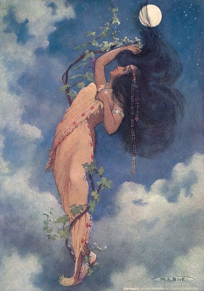 From the full moon fell Nokomis from Story of Hiawatha 1910 art print by Maria Kirk for $57.95 CAD