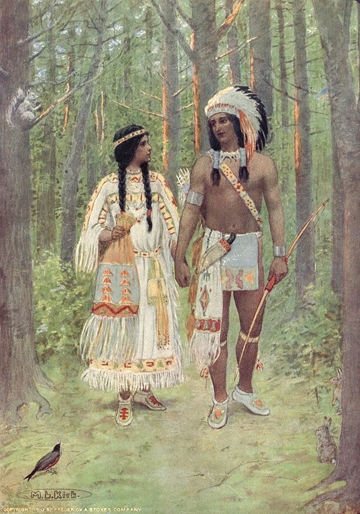 Pleasant was the journey homeward from Story of Hiawatha 1910 art print by Maria Kirk for $57.95 CAD