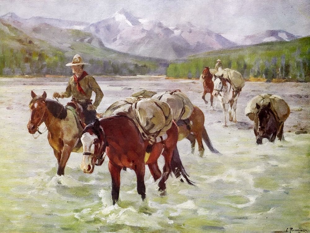 An Easy Fording art print by Carl Rungius for $57.95 CAD