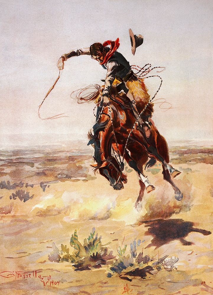 A Bad Hoss art print by Charles Marion Russell for $57.95 CAD