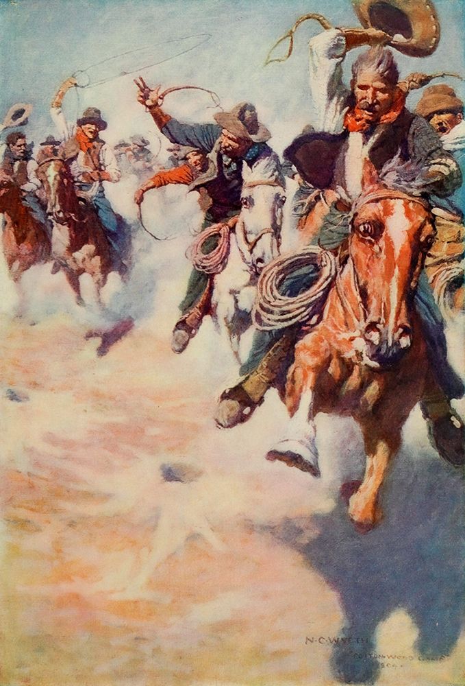 The wild race for dinner art print by Newell Wyeth for $57.95 CAD