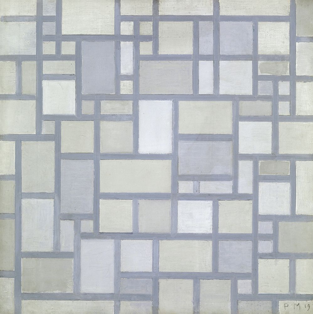 Composition in bright colors with gray lines art print by Piet Mondrian for $57.95 CAD