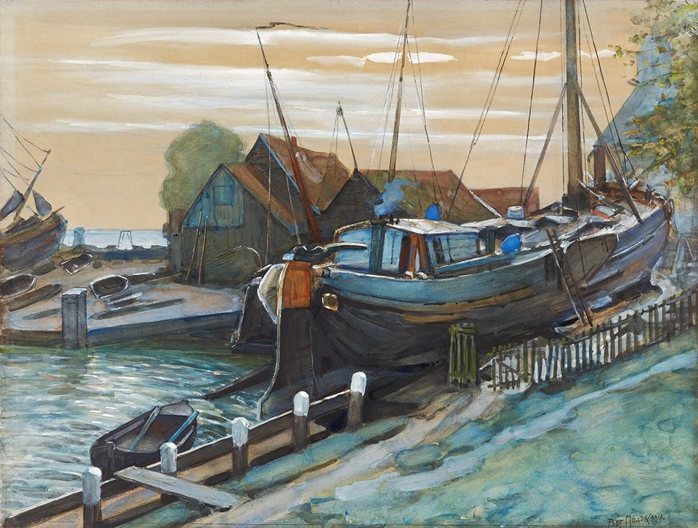 Drydock at Durgerdam art print by Piet Mondrian for $57.95 CAD