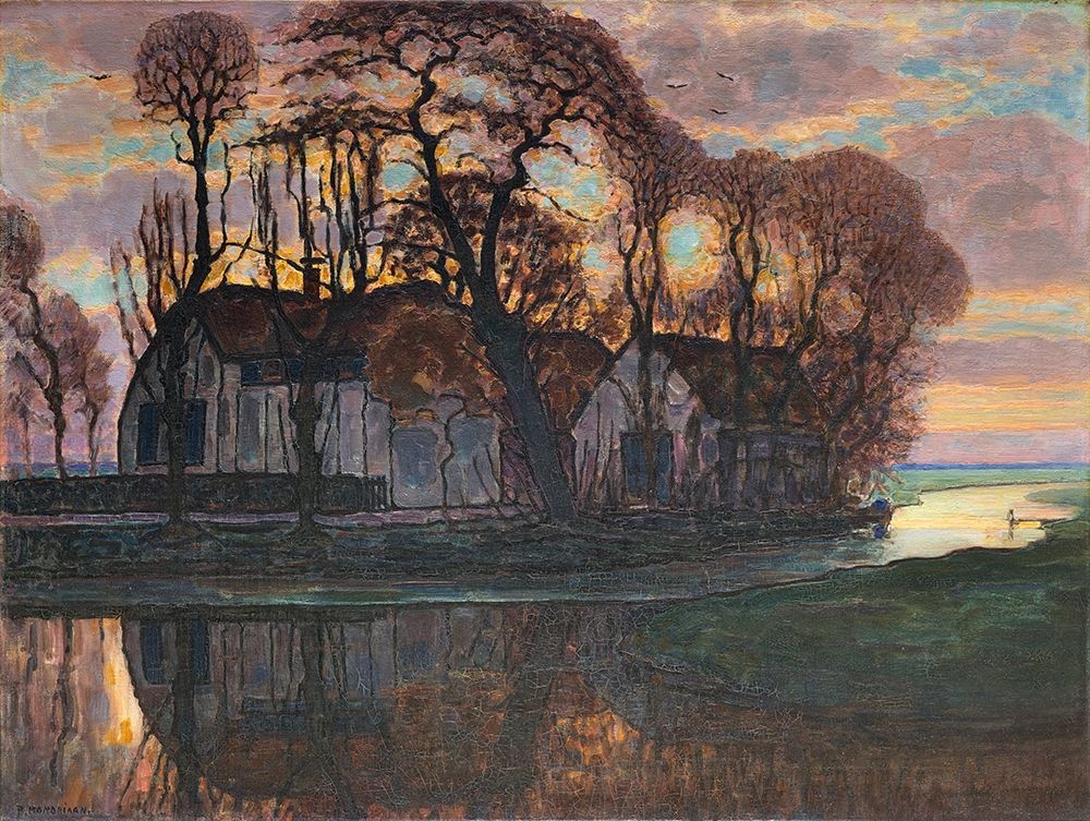 Farm Near Duivendrecht-in the Evening art print by Piet Mondrian for $57.95 CAD