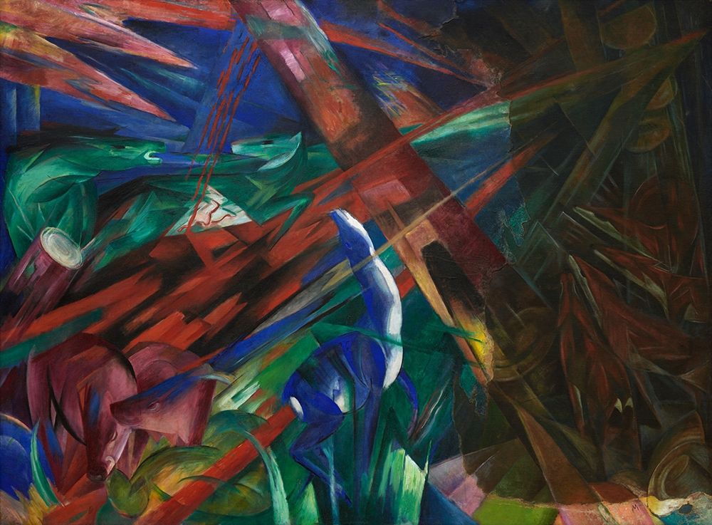 Animal fates-the trees showed their rings-the animals their veins art print by Franz Marc for $57.95 CAD