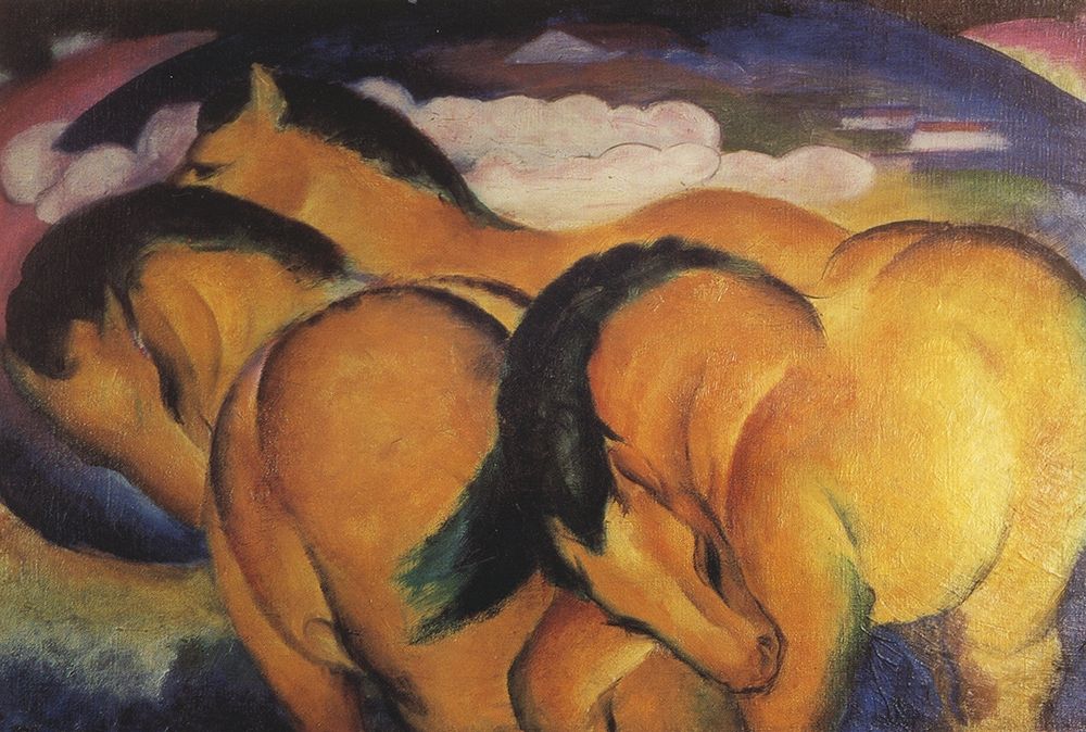 Little Yellow Horses 1912 art print by Franz Marc for $57.95 CAD