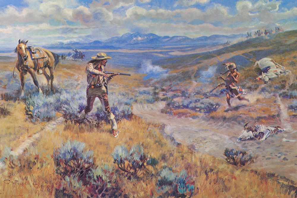 Buffalo Bills Duel with Yellowhand art print by Charles Marion Russell for $57.95 CAD
