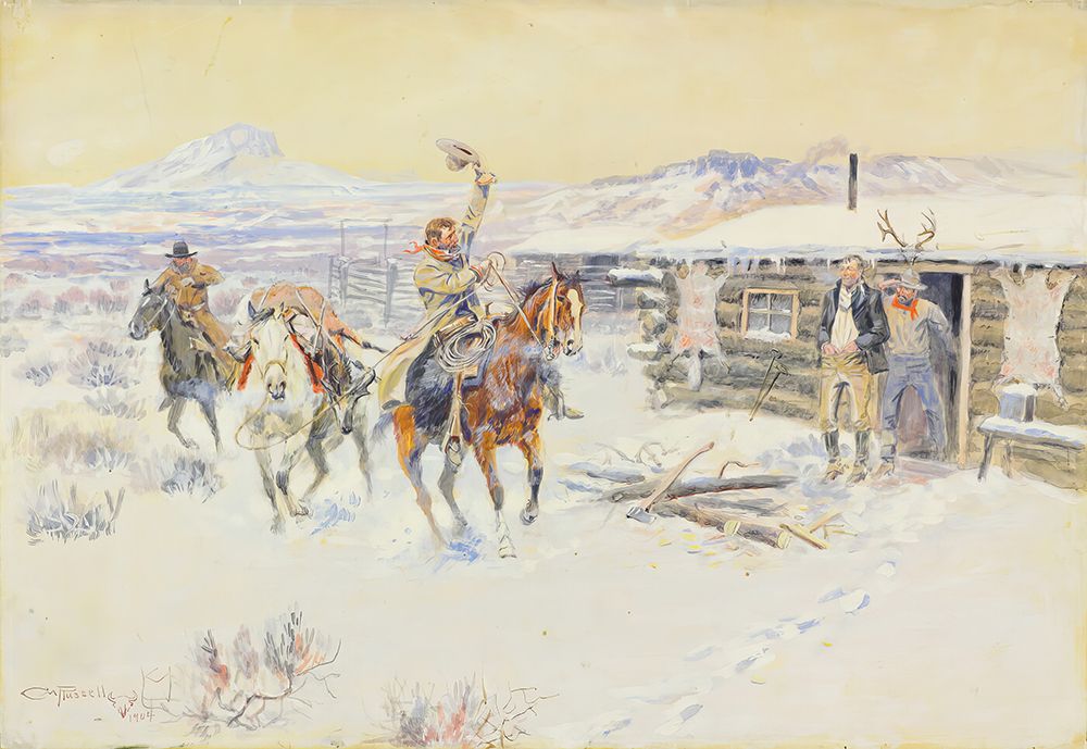 Christmas at the Line Camp art print by Charles Marion Russell for $57.95 CAD