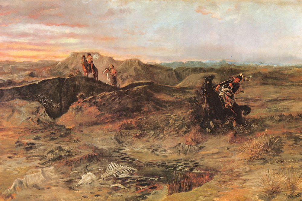 Shooting a Spy art print by Charles Marion Russell for $57.95 CAD