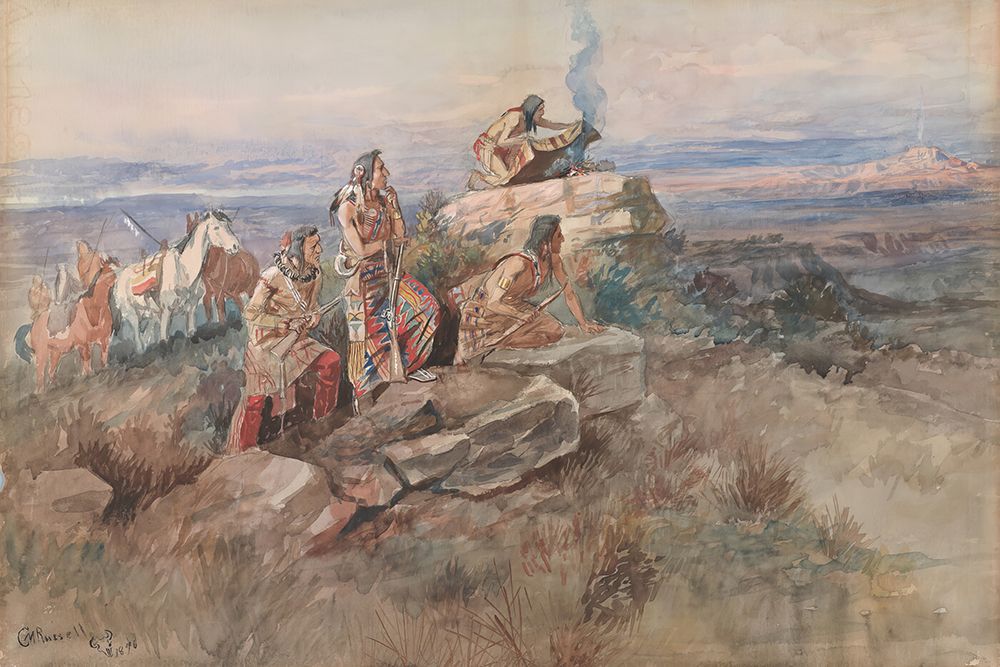 Smoke Signal art print by Charles Marion Russell for $57.95 CAD