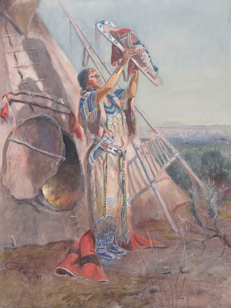 Sun Worship in Montana art print by Charles Marion Russell for $57.95 CAD