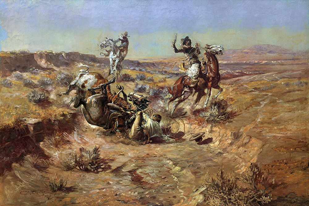 The Broken Rope art print by Charles Marion Russell for $57.95 CAD