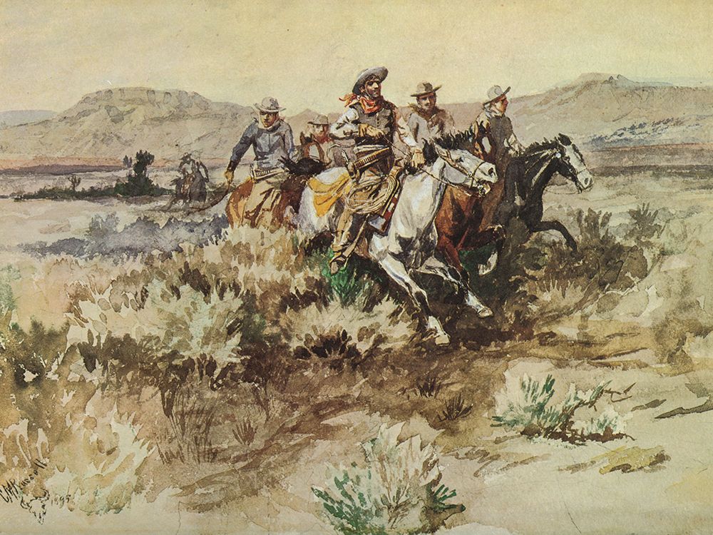 The Posse art print by Charles Marion Russell for $57.95 CAD