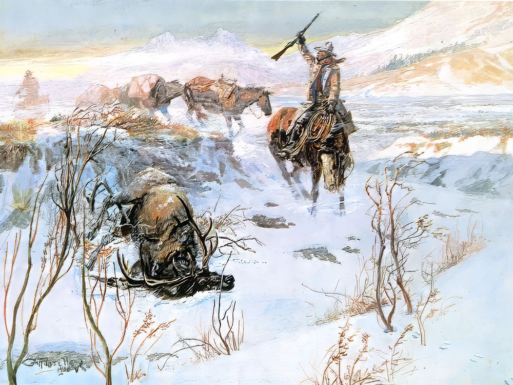 The Prize Shot art print by Charles Marion Russell for $57.95 CAD