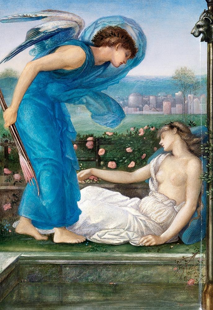 Cupid and Psyche art print by Edward Burne-Jones for $57.95 CAD