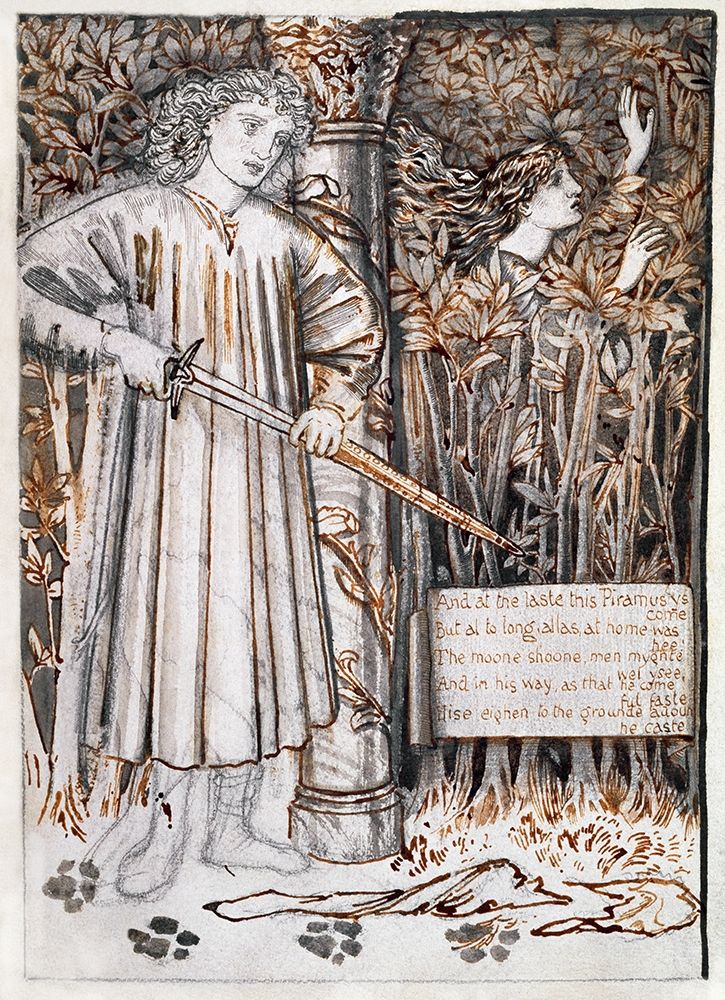 Pyramus and Thisbe-Pyramus Draws His Sword to Slay Himself art print by Edward Burne-Jones for $57.95 CAD