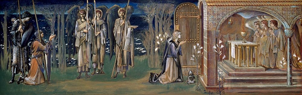 Quest for the Holy Grail-Study for The Attainment art print by Edward BurneΓÇôJones for $57.95 CAD
