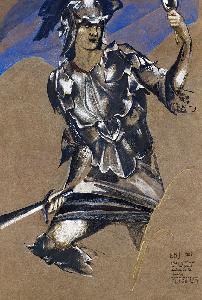 The Perseus Series-Study of Perseus in Armour for The Finding of Medusa art print by Edward Burne-Jones for $57.95 CAD