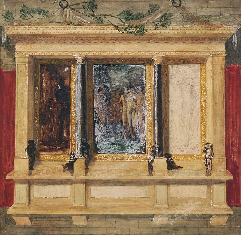 Troy Triptych-Compositional Study art print by Edward Burne-Jones for $57.95 CAD