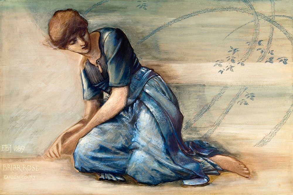 The Briar Rose Series-Study for The Garden Court art print by Edward BurneΓÇôJones for $57.95 CAD