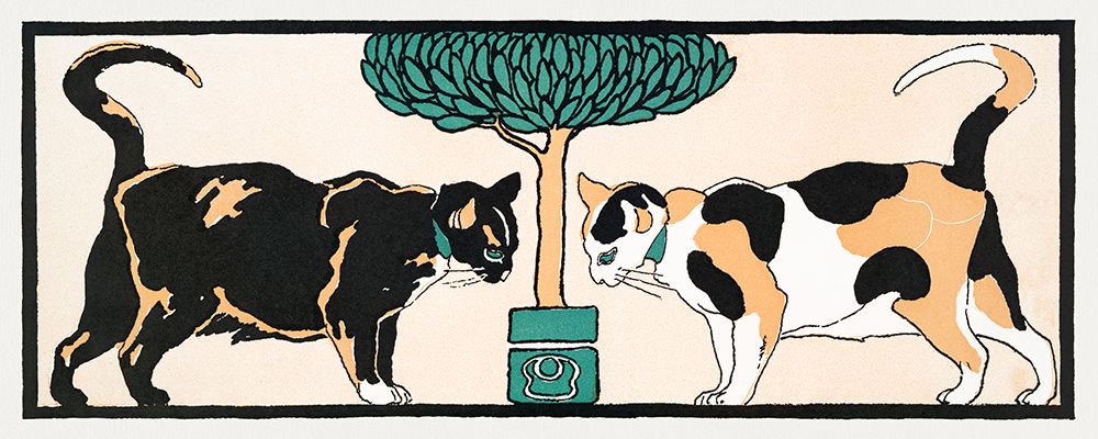 Cats under a tree art print by Edward Penfield for $57.95 CAD