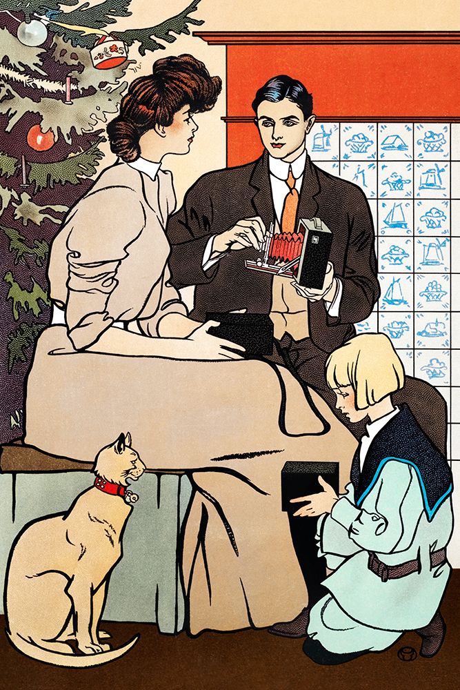 Vintage Christmas Poster art print by Edward Penfield for $57.95 CAD