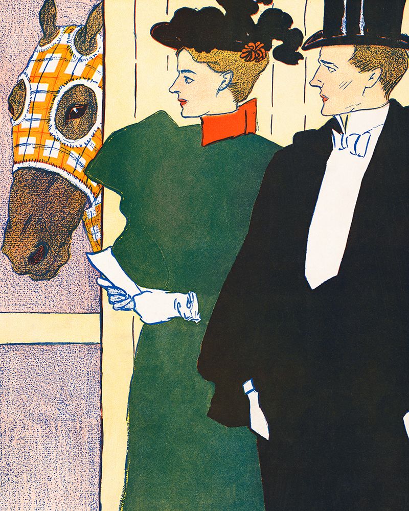 Woman holding a horse racing ticket art print by Edward Penfield for $57.95 CAD