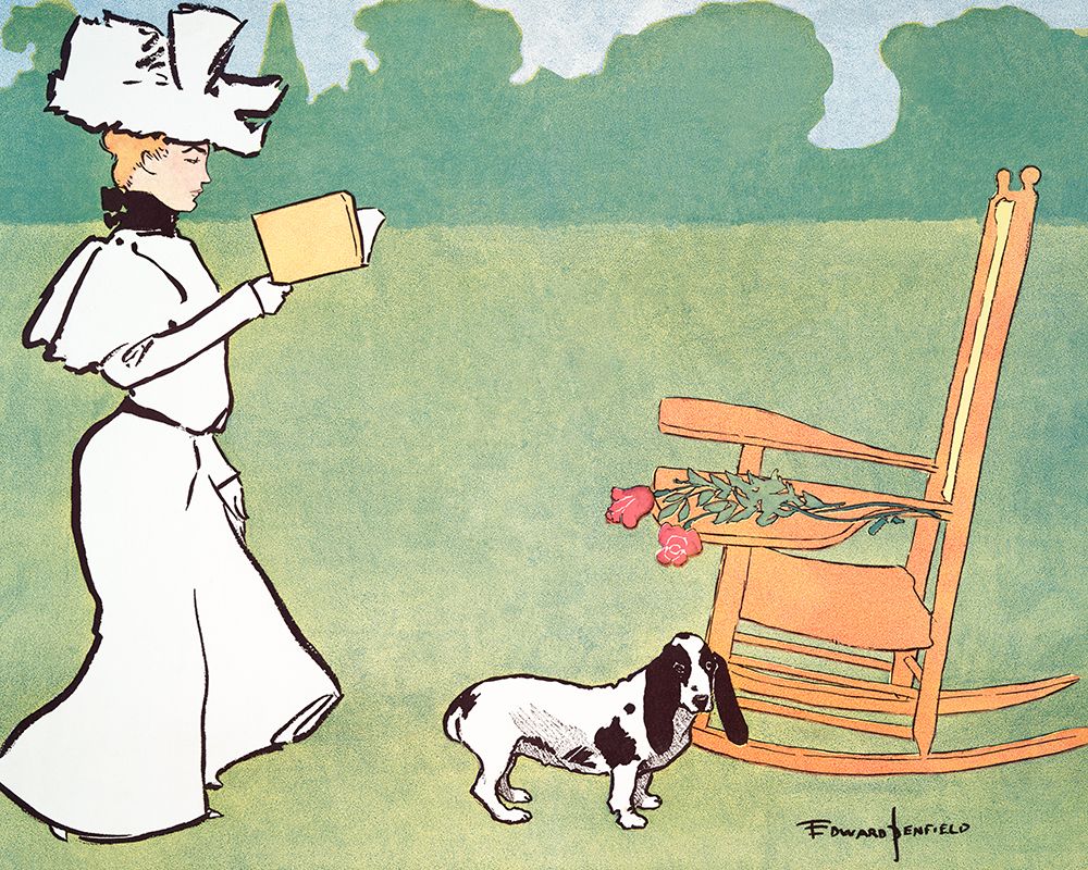 Woman reading in the Garden art print by Edward Penfield for $57.95 CAD