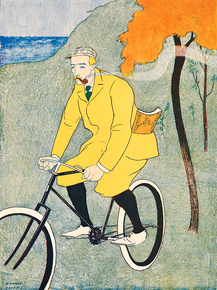 Man Riding Bicycle art print by Edward Penfield for $57.95 CAD
