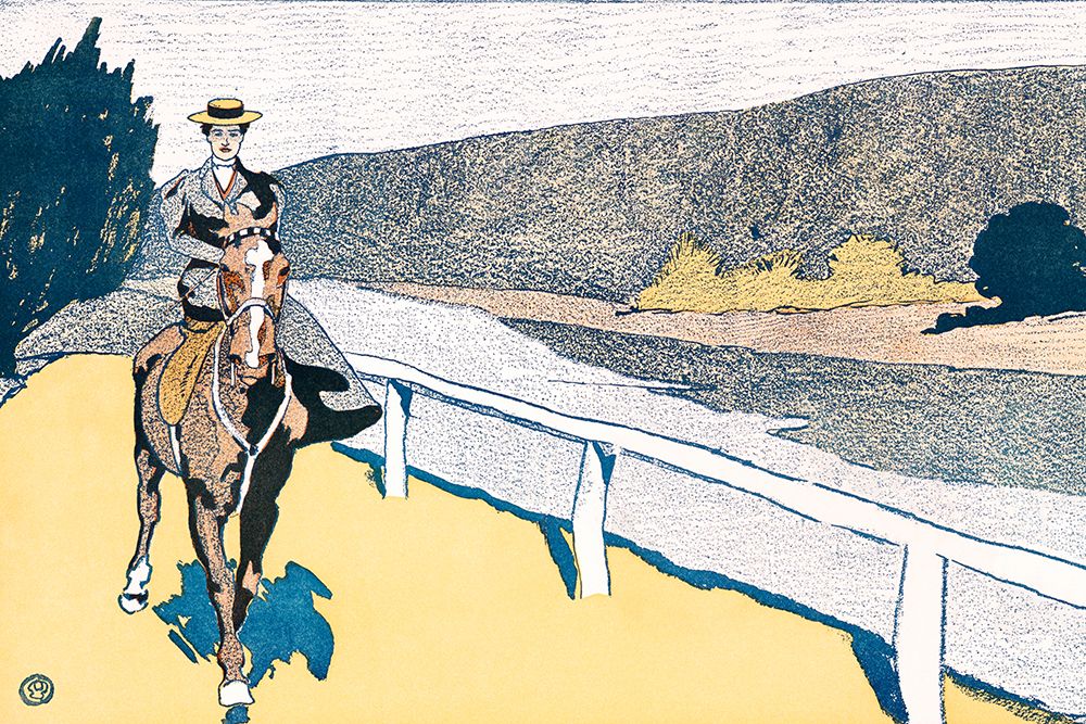 Woman Riding a Horse art print by Edward Penfield for $57.95 CAD
