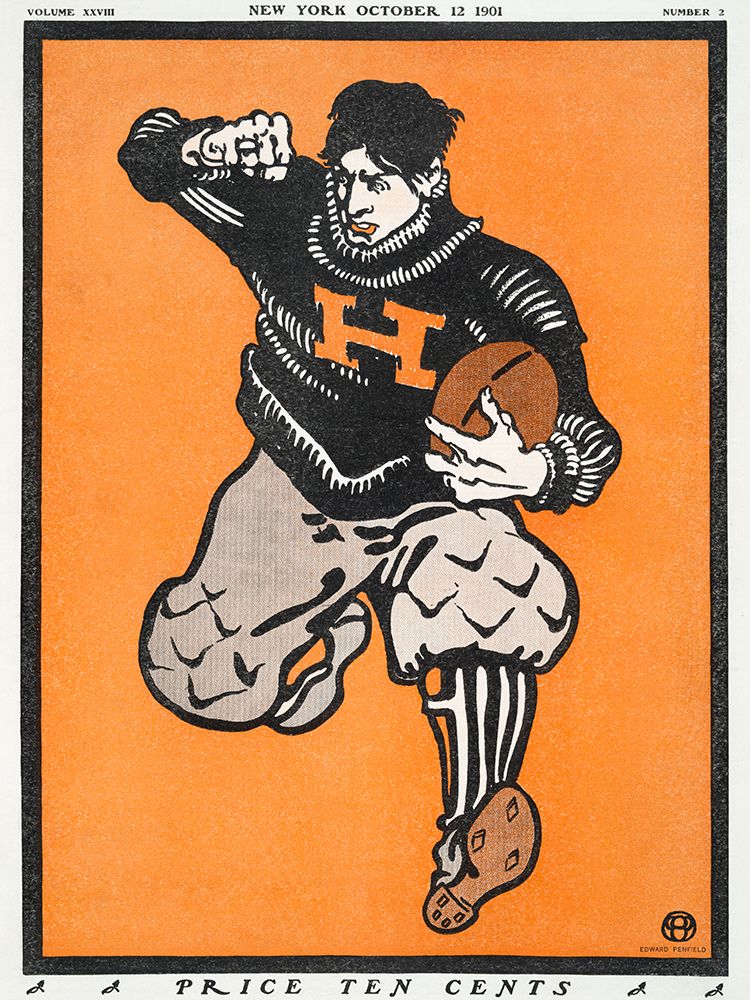 American Football Player art print by Edward Penfield for $57.95 CAD