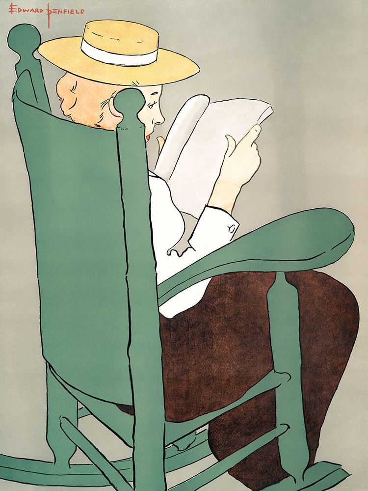 Woman Reading in a Rocking Chair art print by Edward Penfield for $57.95 CAD