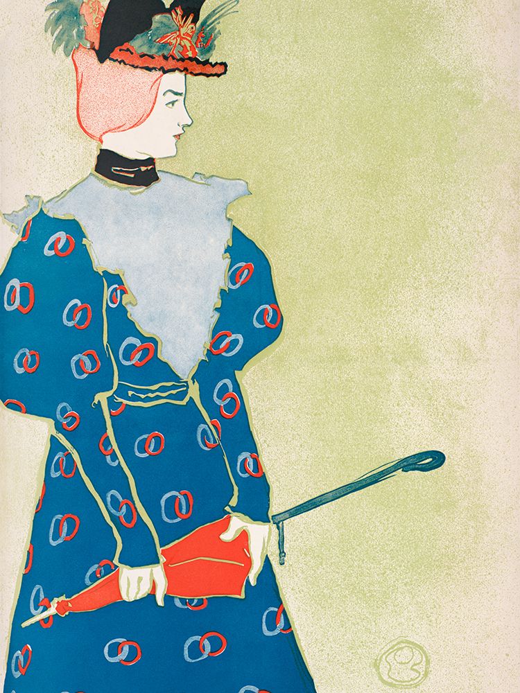 Woman Holding Closed Umbrella 1896 art print by Edward Penfield for $57.95 CAD