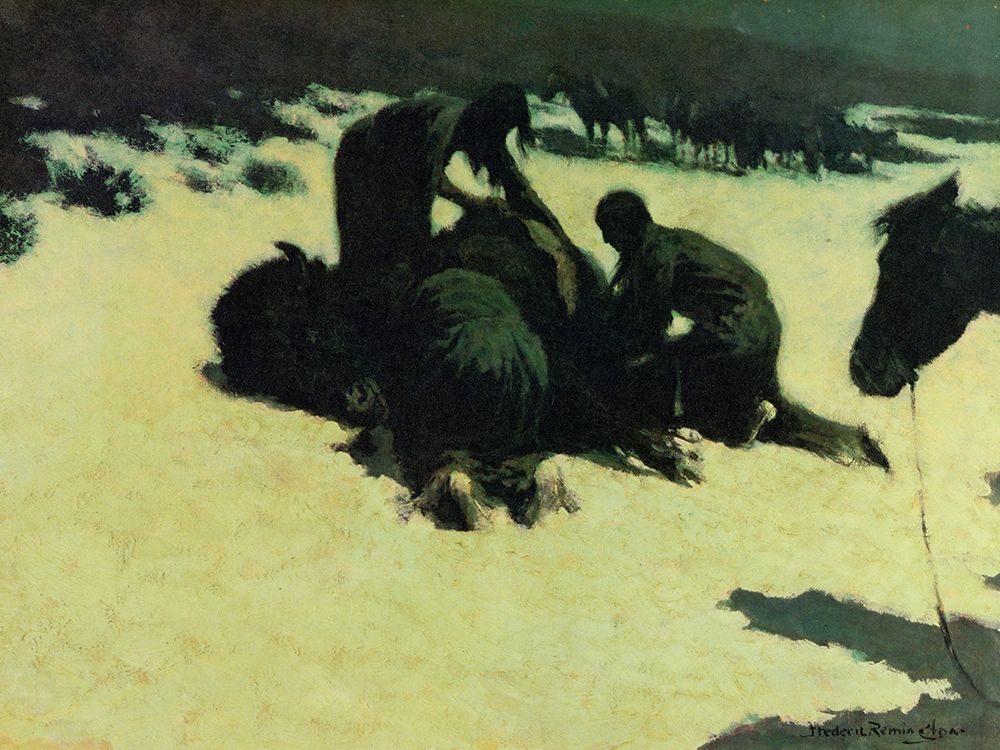 Hungry Moon art print by Frederic Remington for $57.95 CAD