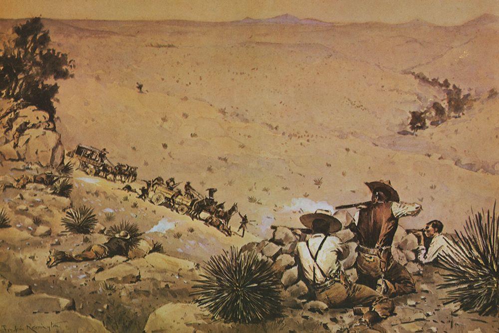 The Hold Up art print by Frederic Remington for $57.95 CAD