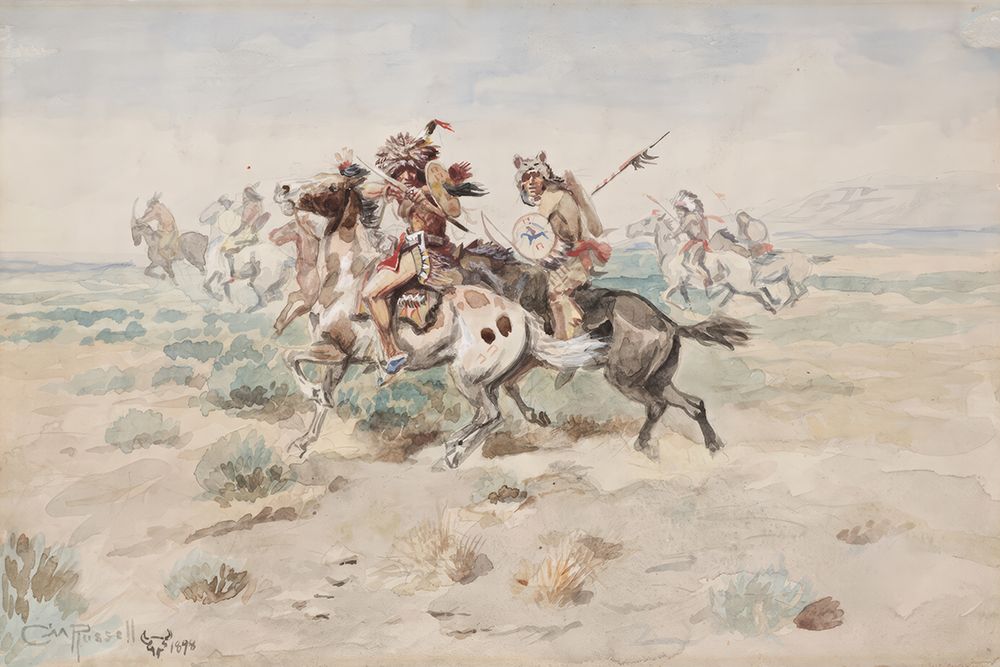 Indian Fight art print by Charles Marion Russell for $57.95 CAD