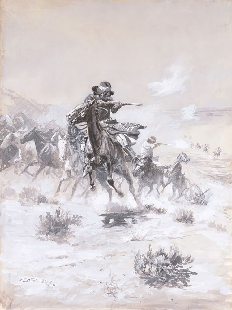 Navajo Indian Horse Thieves Hotly Pursued By Robbed Mexicans art print by Charles Marion Russell for $57.95 CAD
