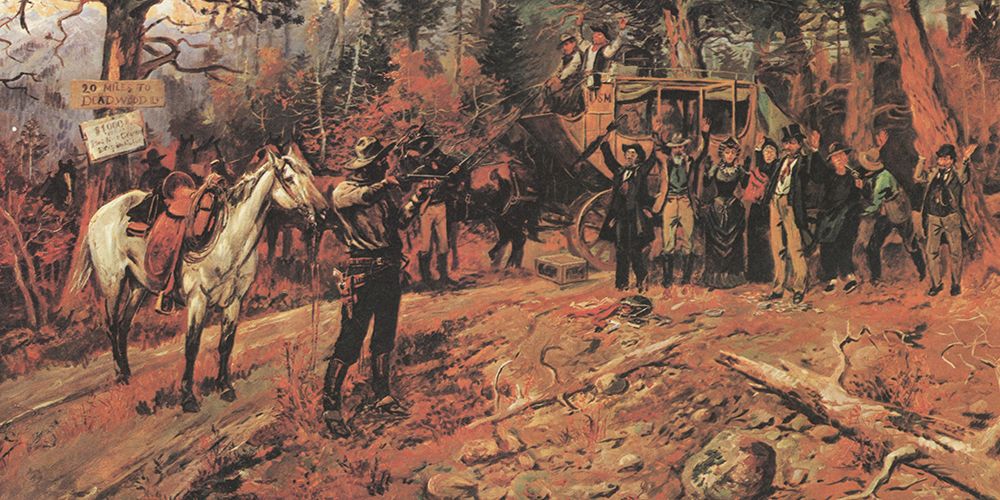The Hold Up art print by Charles Marion Russell for $57.95 CAD