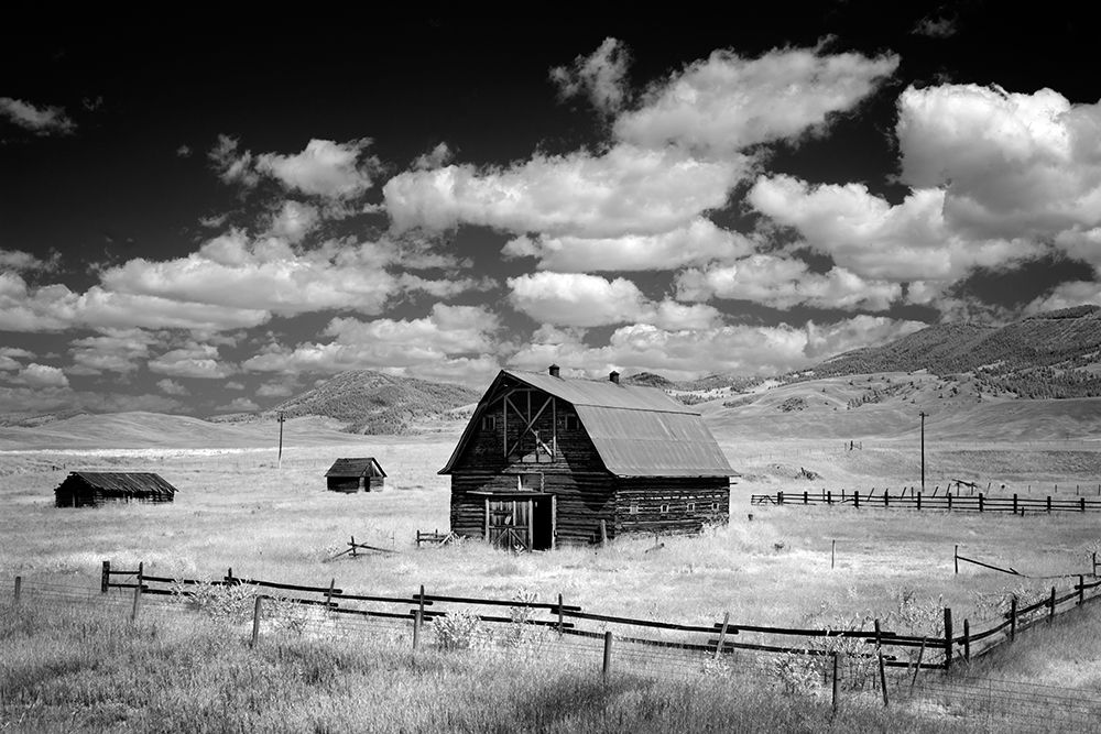 Infrared view of barn in rural Montana-USA art print by Carol Highsmith for $57.95 CAD