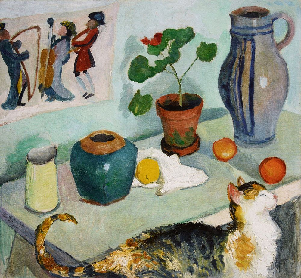 Still life with a cat art print by August Macke for $57.95 CAD
